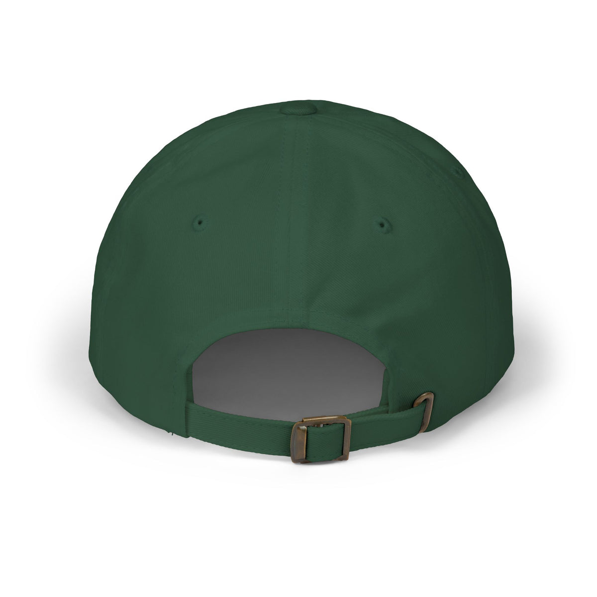 Zealous Classic Dad Cap — Vintage Brass Closure Cotton Baseball Hat (White)