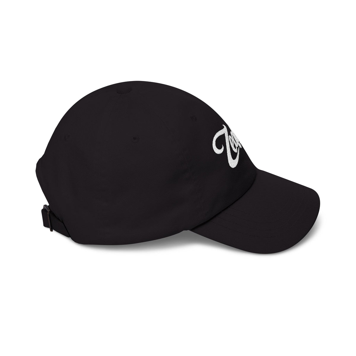 Zealous Classic Dad Cap — Vintage Brass Closure Cotton Baseball Hat (White)