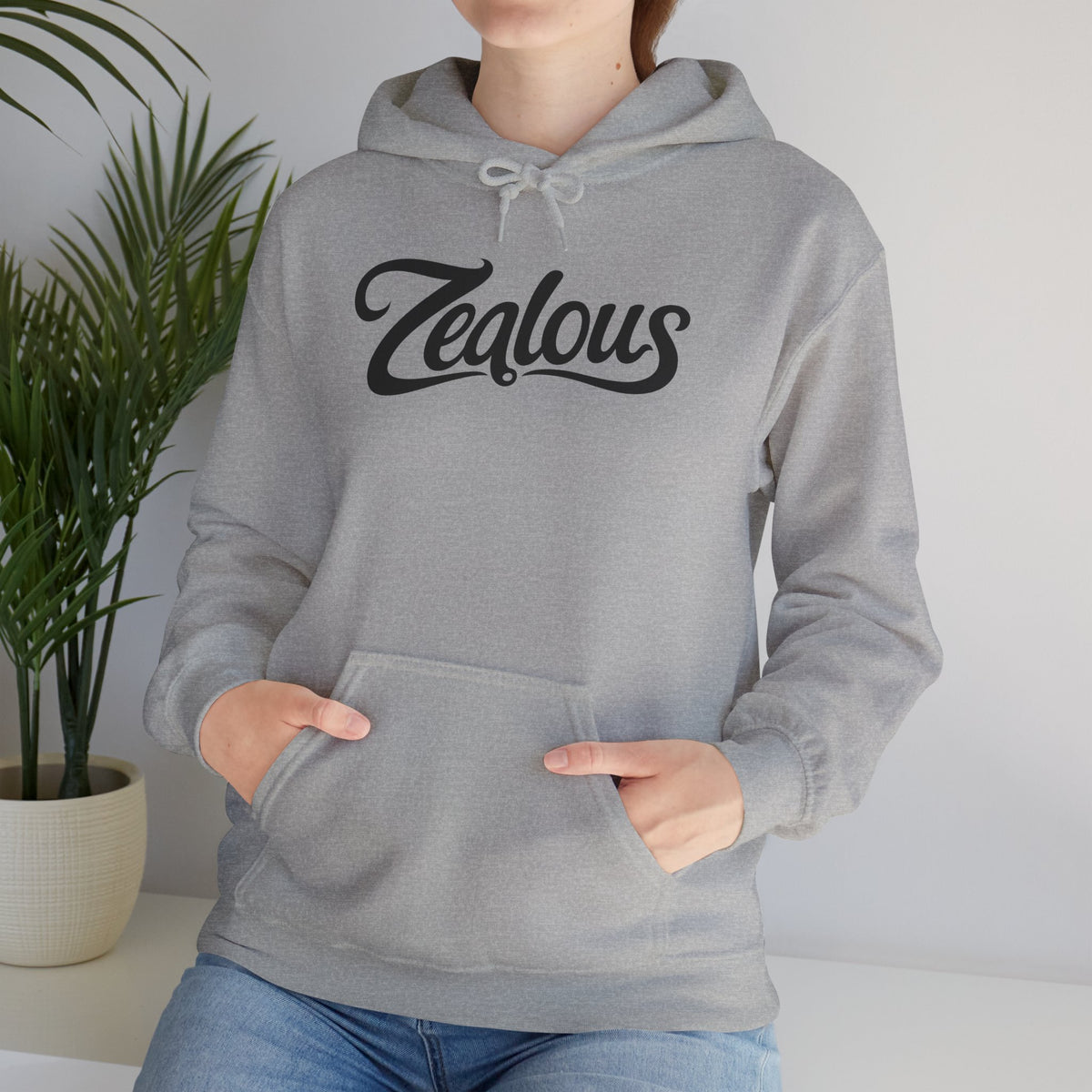 Zealous Cozy Hooded Sweatshirt — Unisex Cotton-Poly Blend