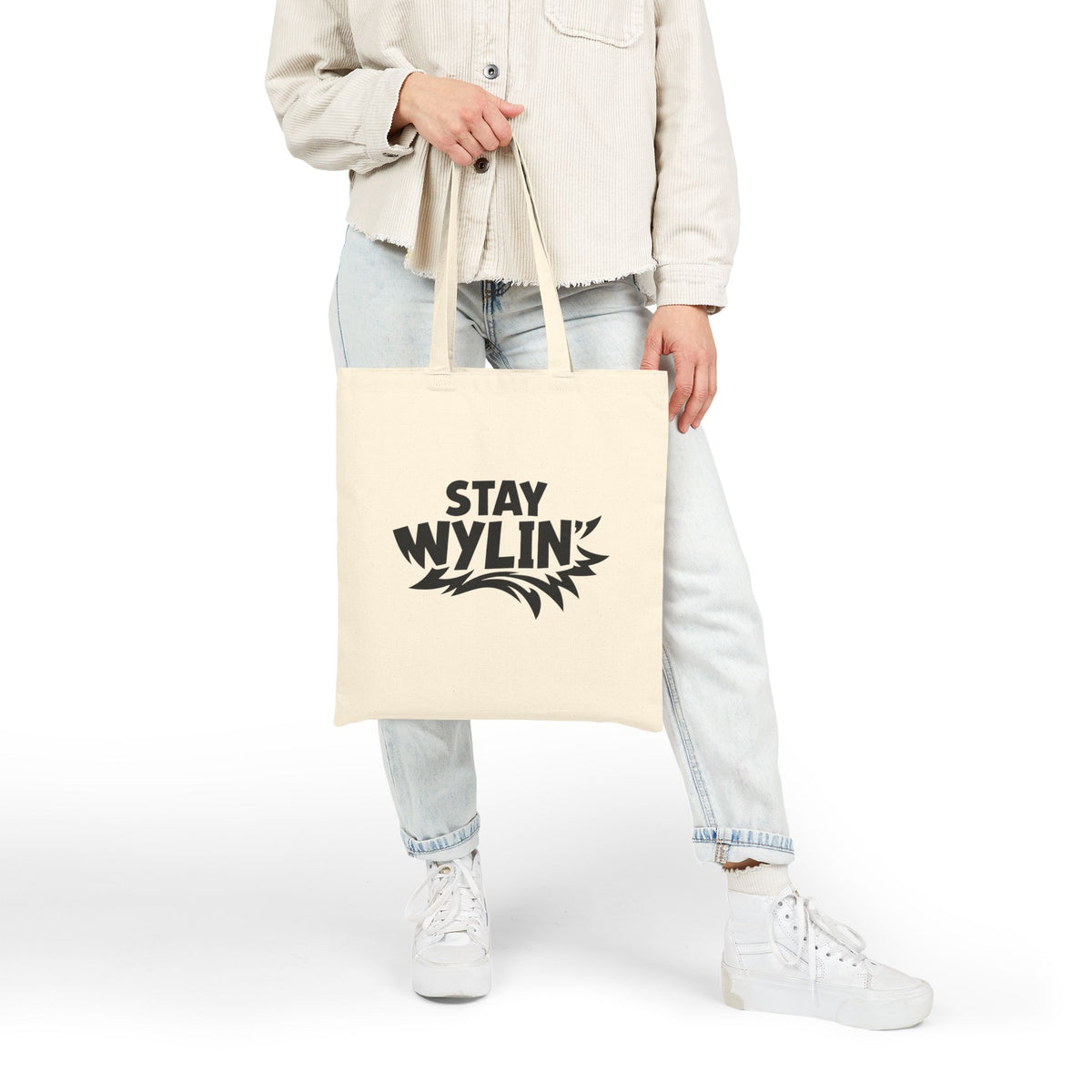Stay Wylin' Cotton Canvas Tote Bag