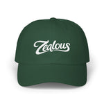 Zealous Classic Dad Cap — Vintage Brass Closure Cotton Baseball Hat (White)