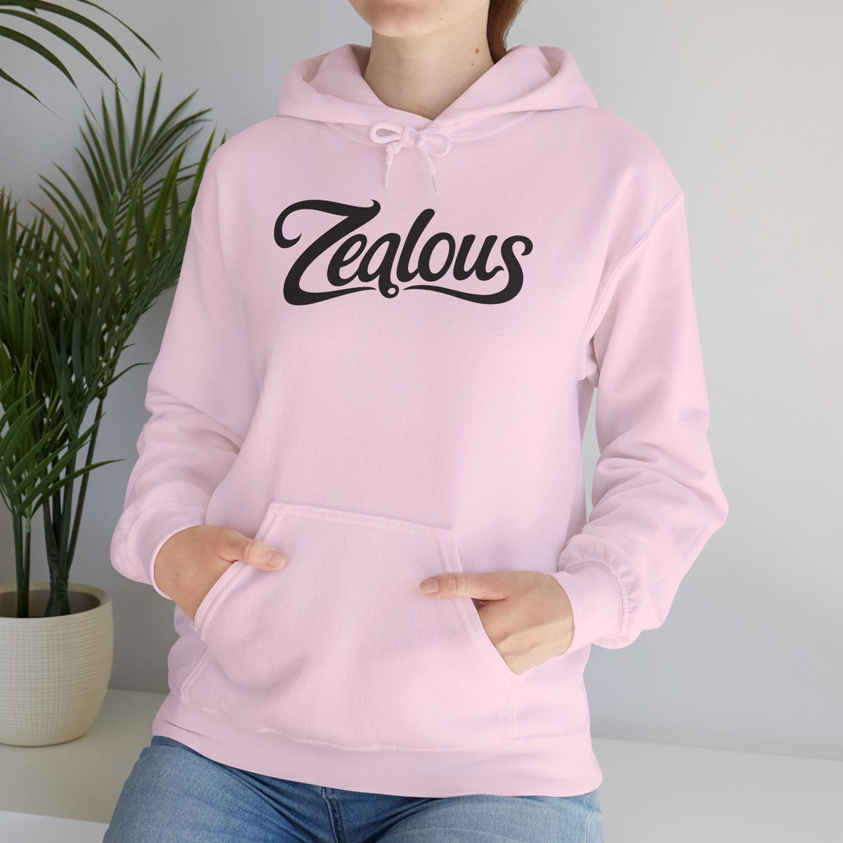 Zealous Cozy Hooded Sweatshirt — Unisex Cotton-Poly Blend