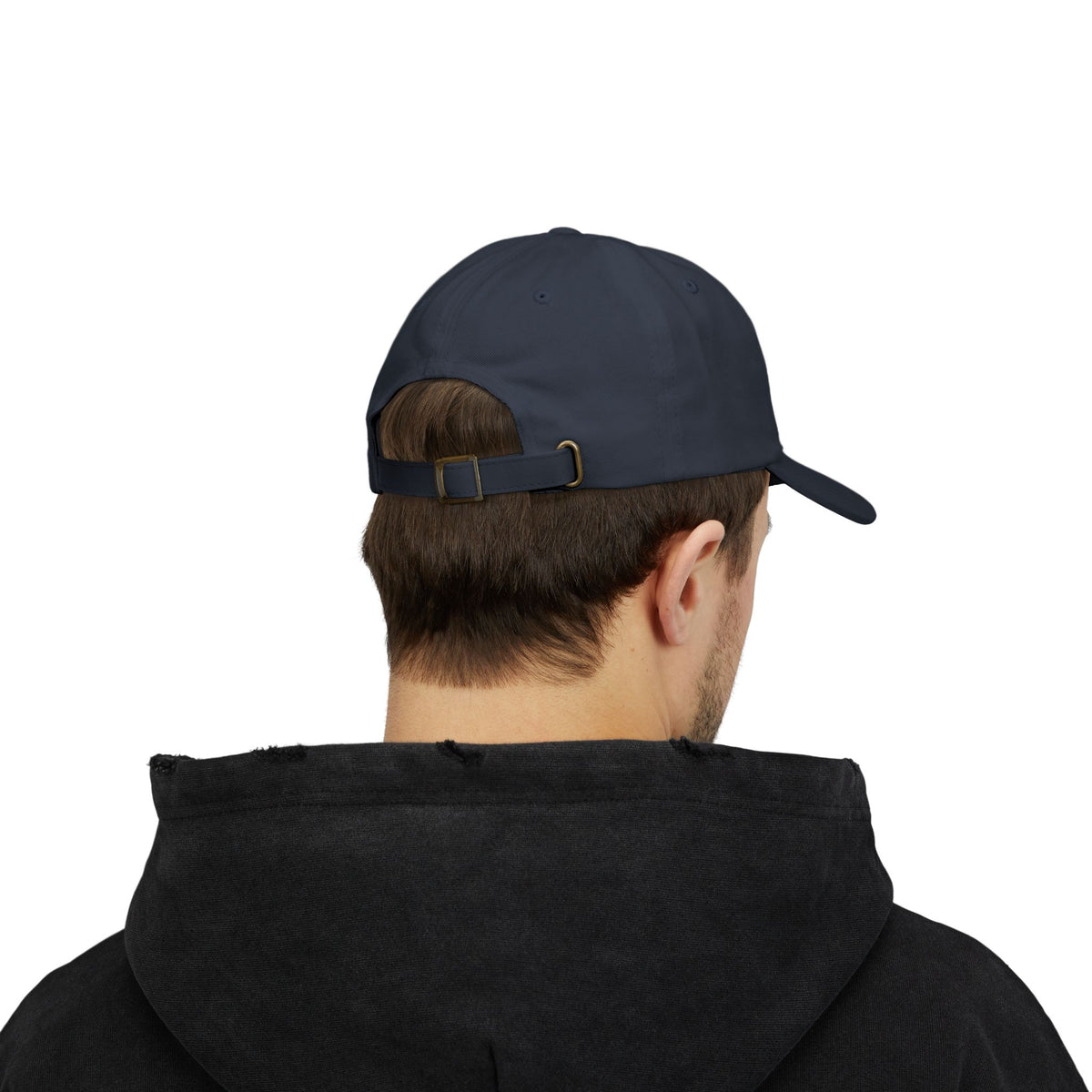 Zealous Classic Dad Cap — Vintage Brass Closure Cotton Baseball Hat (White)