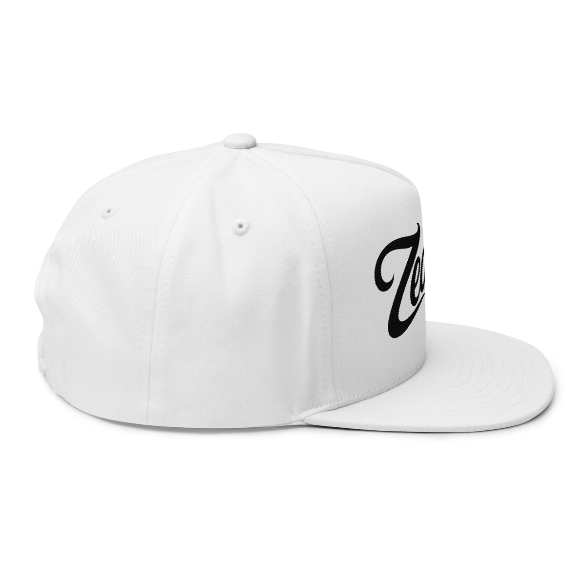Zealous Embroidered Flat Bill Cap (Black)