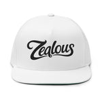 Zealous Embroidered Flat Bill Cap (Black)