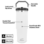 Obiatar 30 oz Tumbler with Handle | Insulated Tumbler with 100% Leak-Proof Lid and Straw | Stainless Steel Vacuum Water Bottle Travel Mug | Keeps Cold & Hot Drink