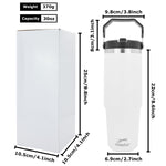 Obiatar 30 oz Tumbler with Handle | Insulated Tumbler with 100% Leak-Proof Lid and Straw | Stainless Steel Vacuum Water Bottle Travel Mug | Keeps Cold & Hot Drink