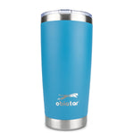 Obiatar 20oz Stainless Steel Tumbler With Lid & 2 Straws | Double-Wall Vacumm Insulated Cup for Cold & hot Drink (Blue)