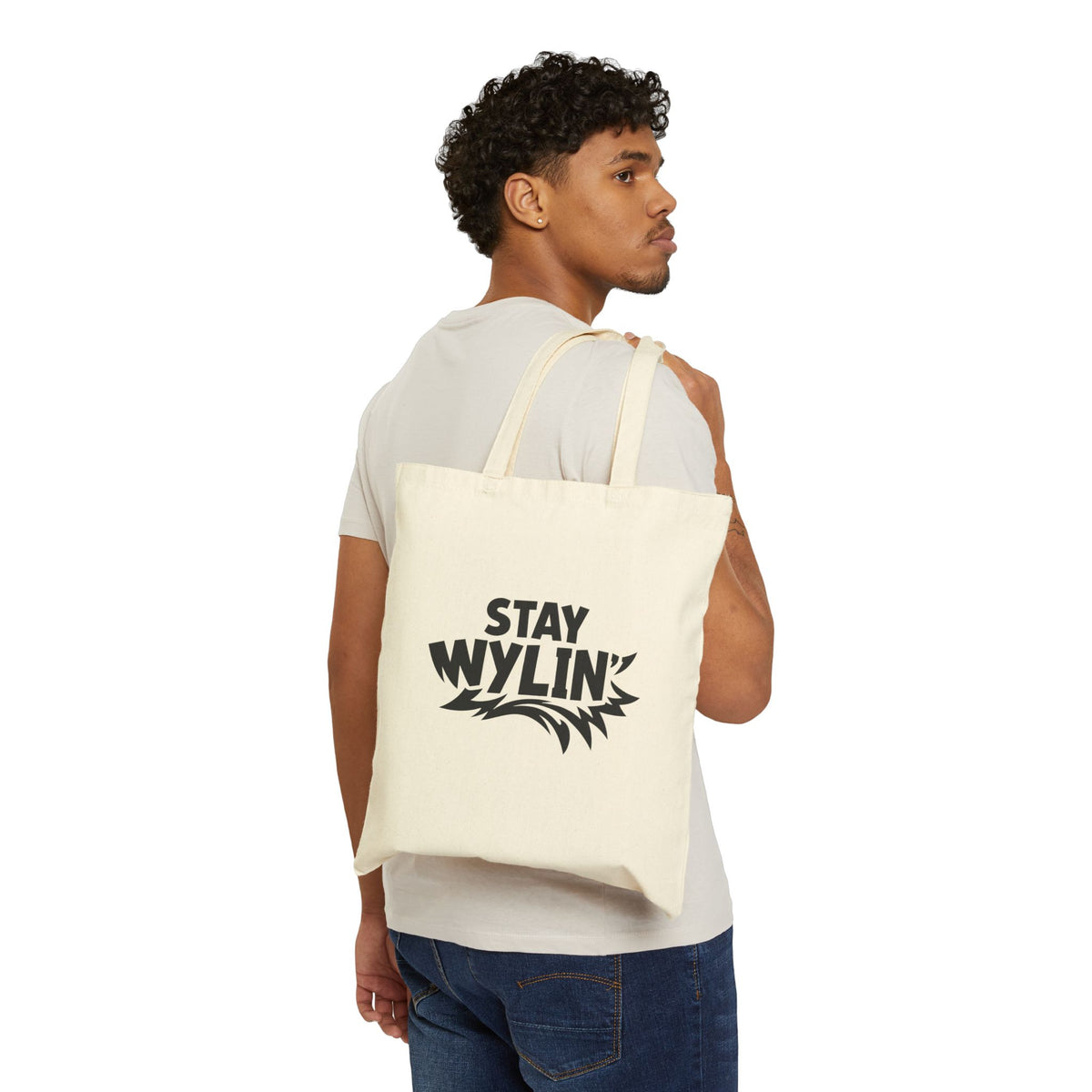 Stay Wylin' Cotton Canvas Tote Bag