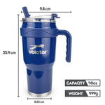Obiatar 40oz Insulated Tumbler with Handle, Stainless Steel, Double Wall Vacuum Sealed, Leak-Proof Straw Lid
