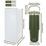 Obiatar 30 oz Tumbler with Handle | Insulated Tumbler with 100% Leak-Proof Lid and Straw | Stainless Steel Vacuum Water Bottle Travel Mug | Keeps Cold & Hot Drink