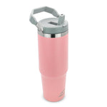 Obiatar 30 oz Tumbler with Handle | Insulated Tumbler with 100% Leak-Proof Lid and Straw | Stainless Steel Vacuum Water Bottle Travel Mug | Keeps Cold & Hot Drink (Pink)