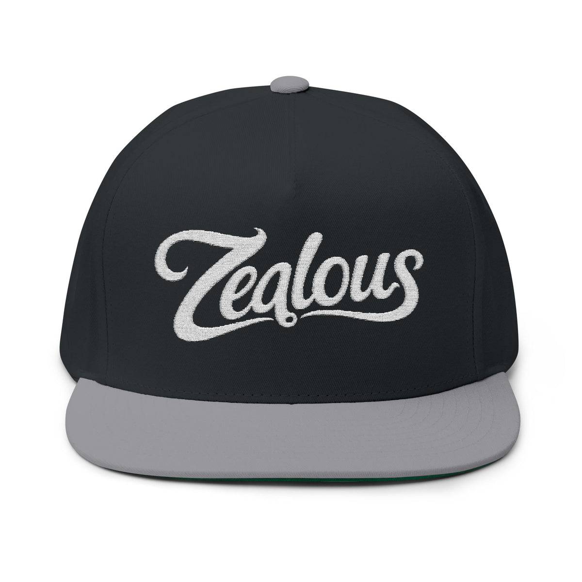 Zealous Embroidered Flat Bill Cap