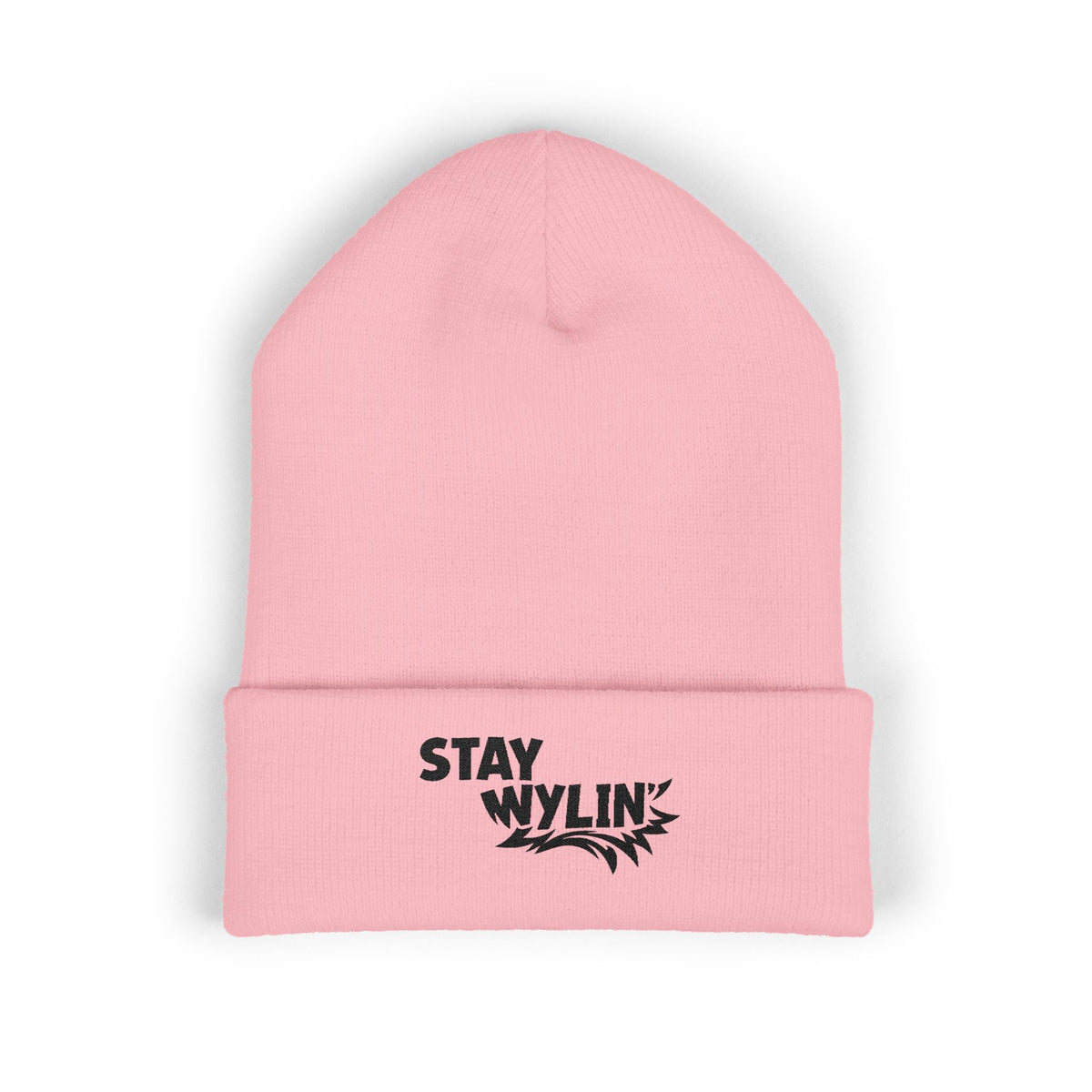 Stay Wylin' Classic Cuffed Beanie (Black Embroidery)