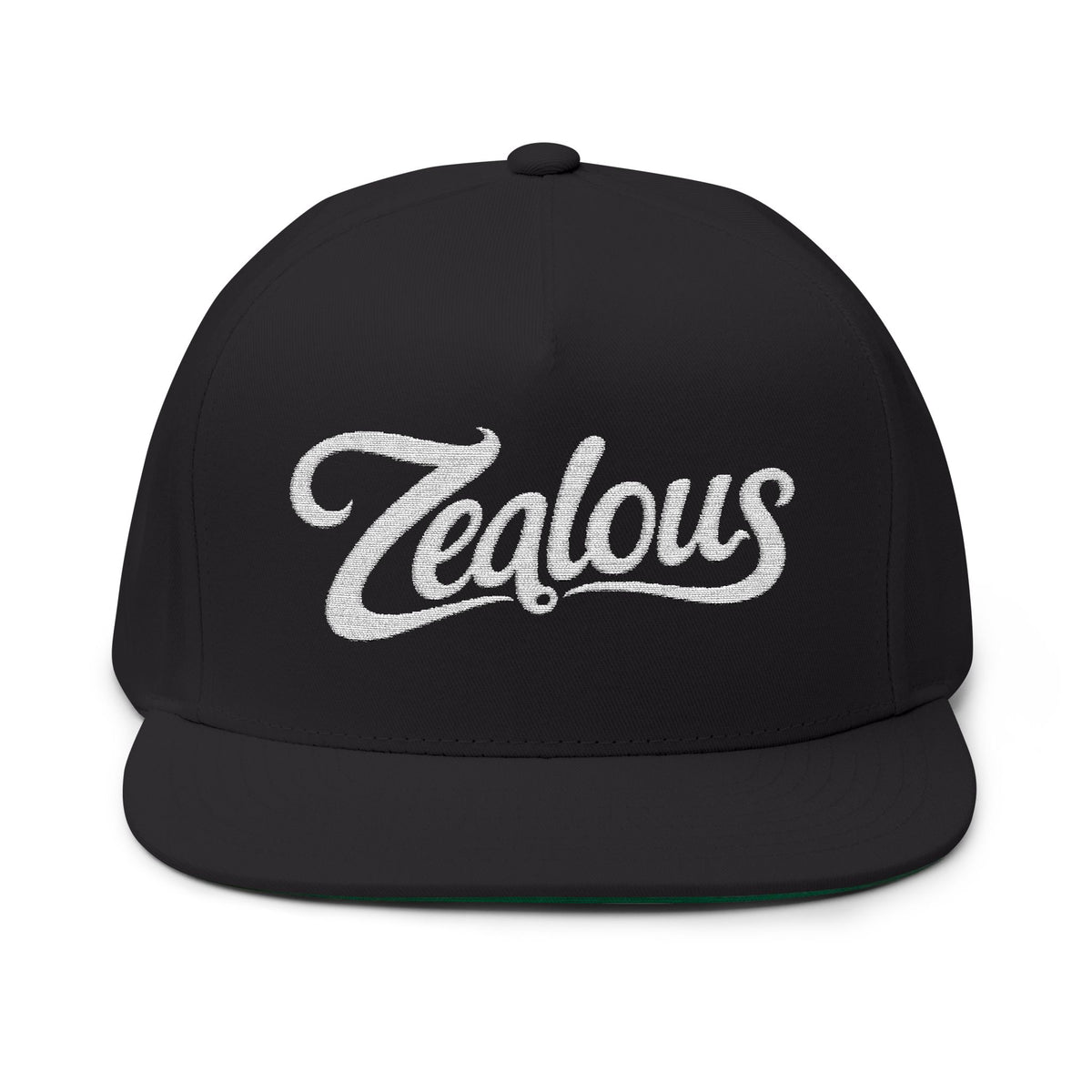 Zealous Embroidered Flat Bill Cap