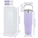 Obiatar 30 oz Tumbler with Handle | Insulated Tumbler with 100% Leak-Proof Lid and Straw | Stainless Steel Vacuum Water Bottle Travel Mug | Keeps Cold & Hot Drink