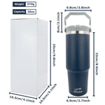 Obiatar 30 oz Tumbler with Handle | Insulated Tumbler with 100% Leak-Proof Lid and Straw | Stainless Steel Vacuum Water Bottle Travel Mug | Keeps Cold & Hot Drink