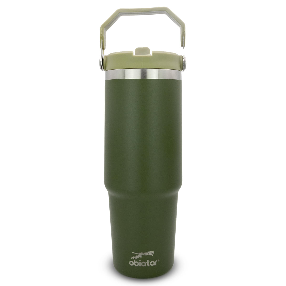 Obiatar 30 oz Tumbler with Handle | Insulated Tumbler with 100% Leak-Proof Lid and Straw | Stainless Steel Vacuum Water Bottle Travel Mug | Keeps Cold & Hot Drink