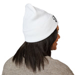 Zealous Embroidered Cuffed Beanie — Classic Winter Knit Hat (Black)