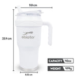 Obiatar 40oz Insulated Tumbler with Handle, Stainless Steel, Double Wall Vacuum Sealed, Leak-Proof Straw Lid