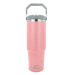 Obiatar 30 oz Tumbler with Handle | Insulated Tumbler with 100% Leak-Proof Lid and Straw | Stainless Steel Vacuum Water Bottle Travel Mug | Keeps Cold & Hot Drink (Pink)