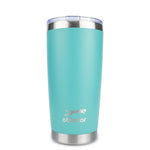 Obiatar 20oz Stainless Steel Tumbler With Lid & 2 Straws | Double-Wall Vacumm Insulated Cup for Cold & hot Drink (Green)