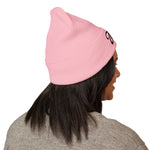 Zealous Embroidered Cuffed Beanie — Classic Winter Knit Hat (Black)