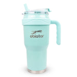 Obiatar 40oz Insulated Tumbler with Handle, Stainless Steel, Double Wall Vacuum Sealed, Leak-Proof Straw Lid