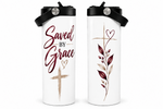 Saved by Grace 20oz Christian Tumbler – Insulated Stainless Steel Travel Cup with Handle, Faith Gift for Women