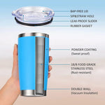 Obiatar 20oz Stainless Steel Tumbler With Lid & 2 Straws | Double-Wall Vacumm Insulated Cup for Cold & hot Drink (Copy)