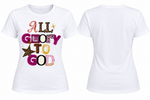 All Glory to God Christian Graphic T-Shirt for Women – Leopard Print Faith Tee