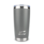 Obiatar 20oz Stainless Steel Tumbler With Lid & 2 Straws | Double-Wall Vacumm Insulated Cup for Cold & hot Drink (Gray)