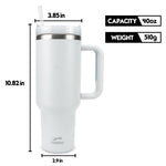Obiatar H2.0 Tumbler with Handle, Straw & Lid 40 oz Vacuum Double Wall Insulated Stainless Steel Cup| Cup Holder Friendly (Smoke)