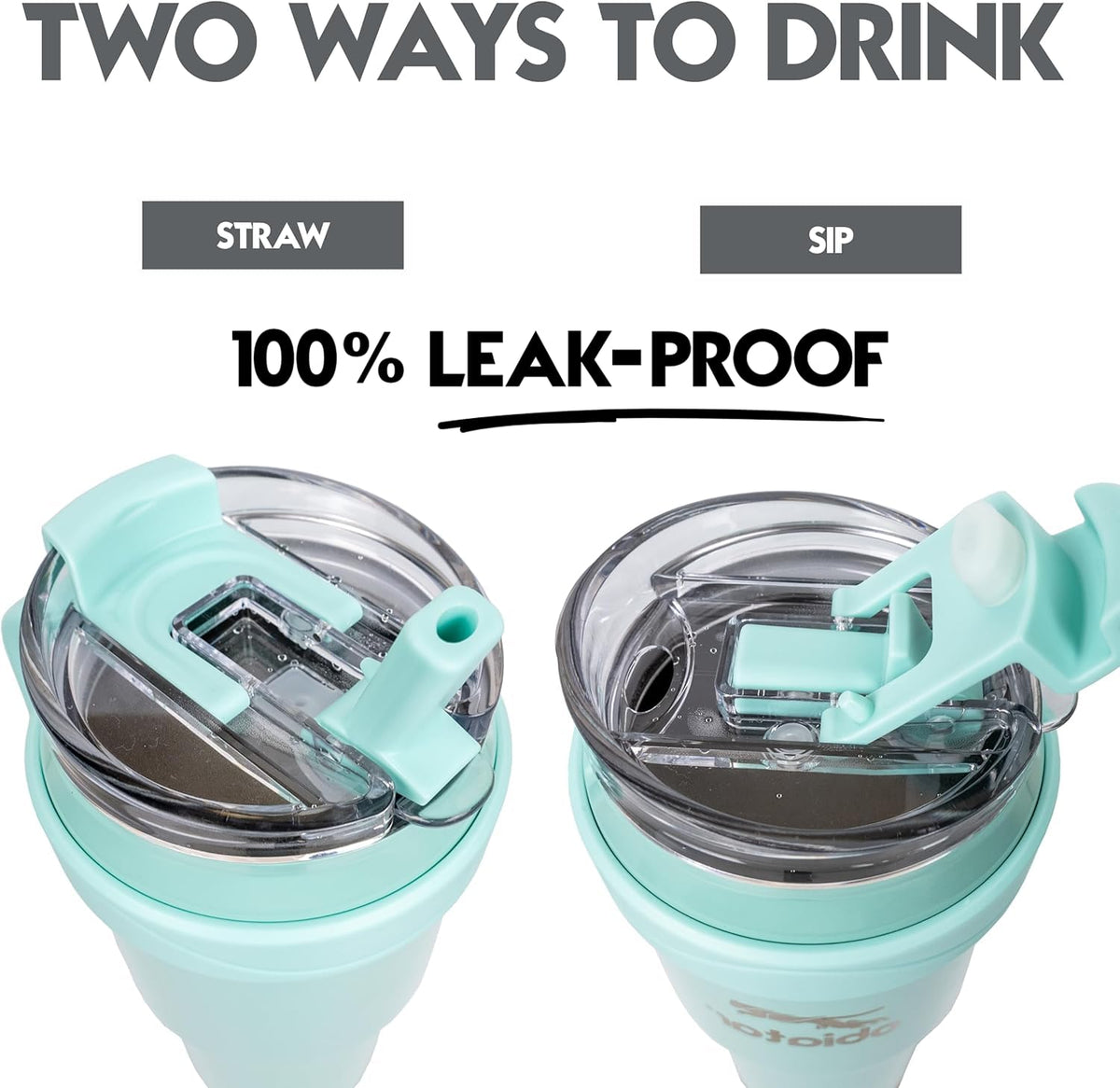 Obiatar 40oz Insulated Tumbler with Handle, Stainless Steel, Double Wall Vacuum Sealed, Leak-Proof Straw Lid