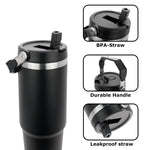 Obiatar 30 oz Tumbler with Handle | Insulated Tumbler with 100% Leak-Proof Lid and Straw | Stainless Steel Vacuum Water Bottle Travel Mug | Keeps Cold & Hot Drink