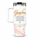 Grandma “A Special Blend of Love” 40oz Tumbler – Leak-Free Flip Straw Stainless Steel Cup