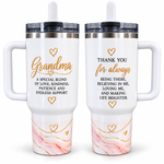 Grandma “A Special Blend of Love” 40oz Tumbler – Leak-Free Flip Straw Stainless Steel Cup
