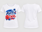 Ayiti Cheri Haitian Pride Graphic T-Shirt – Haiti Flag Colors & Tropical Design
