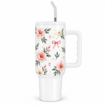 Mama Loved Beyond Measure 40oz Tumbler – Floral Mom Gift with Handle & Straw