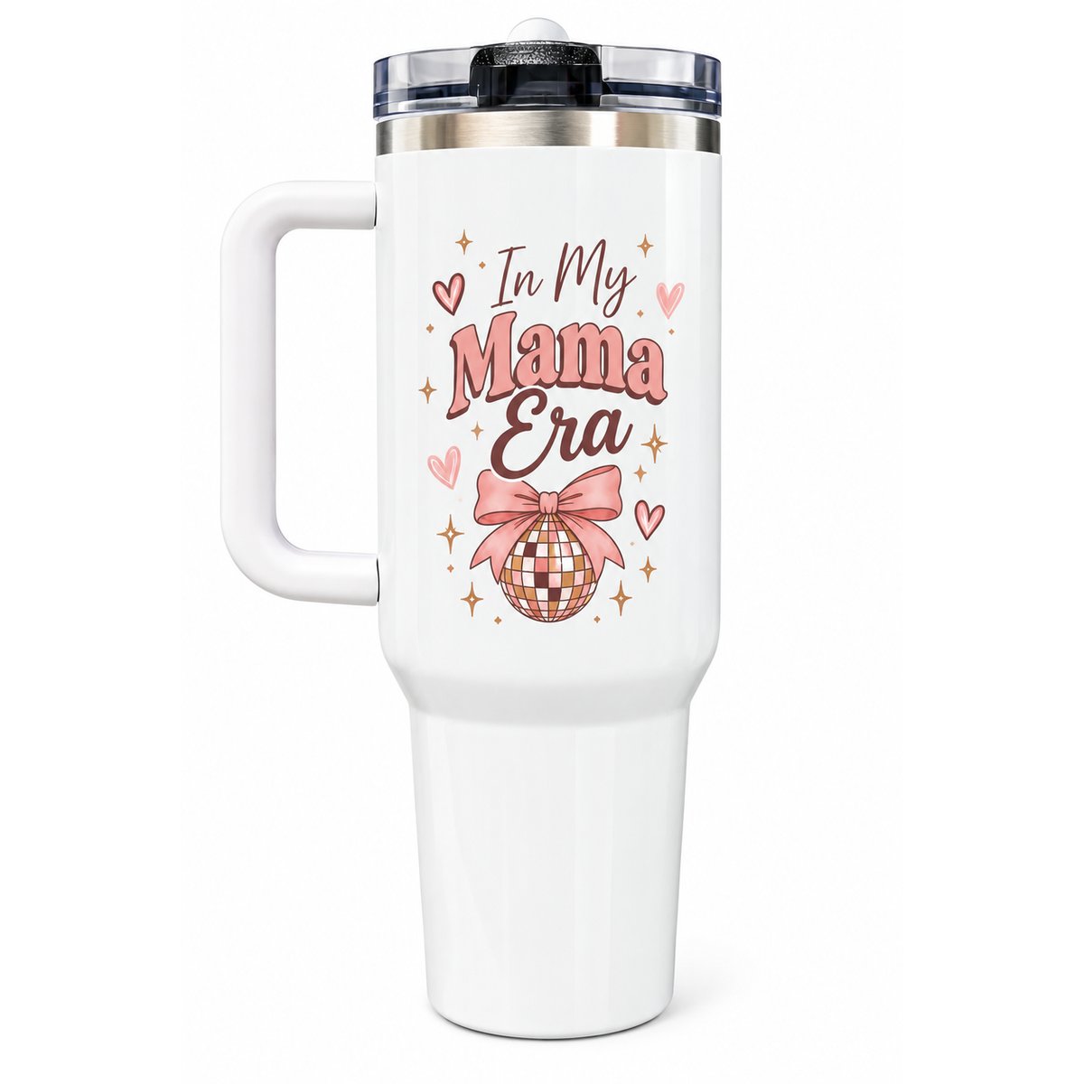 "In My Mama Era" 40oz Sublimation Tumbler | Leak-Proof Flip Straw & Stainless Steel Travel Mug