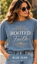 Rooted in Faith blue-jean model lifestyle mockup