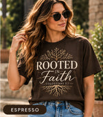 Rooted in Faith espresso model lifestyle mockup