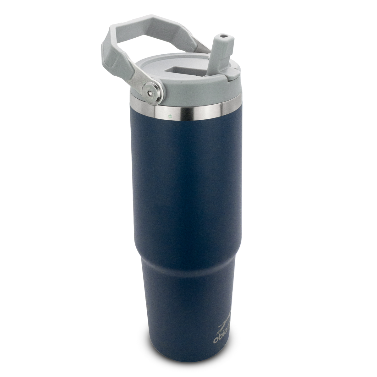 Obiatar 30 oz Tumbler with Handle | Insulated Tumbler with 100% Leak-Proof Lid and Straw | Stainless Steel Vacuum Water Bottle Travel Mug | Keeps Cold & Hot Drink (Navy Blue)