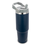 Obiatar 30 oz Tumbler with Handle | Insulated Tumbler with 100% Leak-Proof Lid and Straw | Stainless Steel Vacuum Water Bottle Travel Mug | Keeps Cold & Hot Drink (Navy Blue)