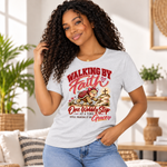 Walking by Faith T-Shirt – Funny Christian Turtle Graphic Tee