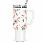 Mama Loved Beyond Measure 40oz Tumbler – Floral Mom Gift with Handle & Straw