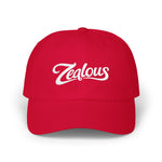 Zealous Classic Dad Cap — Vintage Brass Closure Cotton Baseball Hat (White)