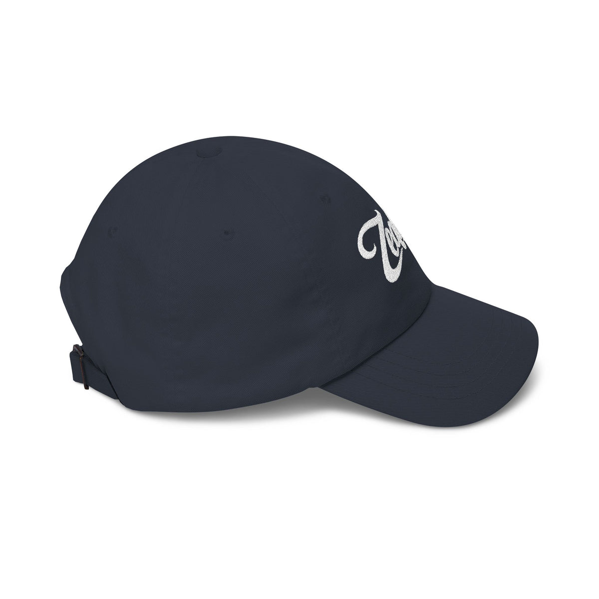 Zealous Classic Dad Cap — Vintage Brass Closure Cotton Baseball Hat (White)