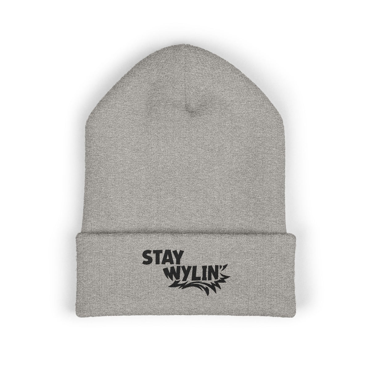 Stay Wylin' Classic Cuffed Beanie (Black Embroidery)
