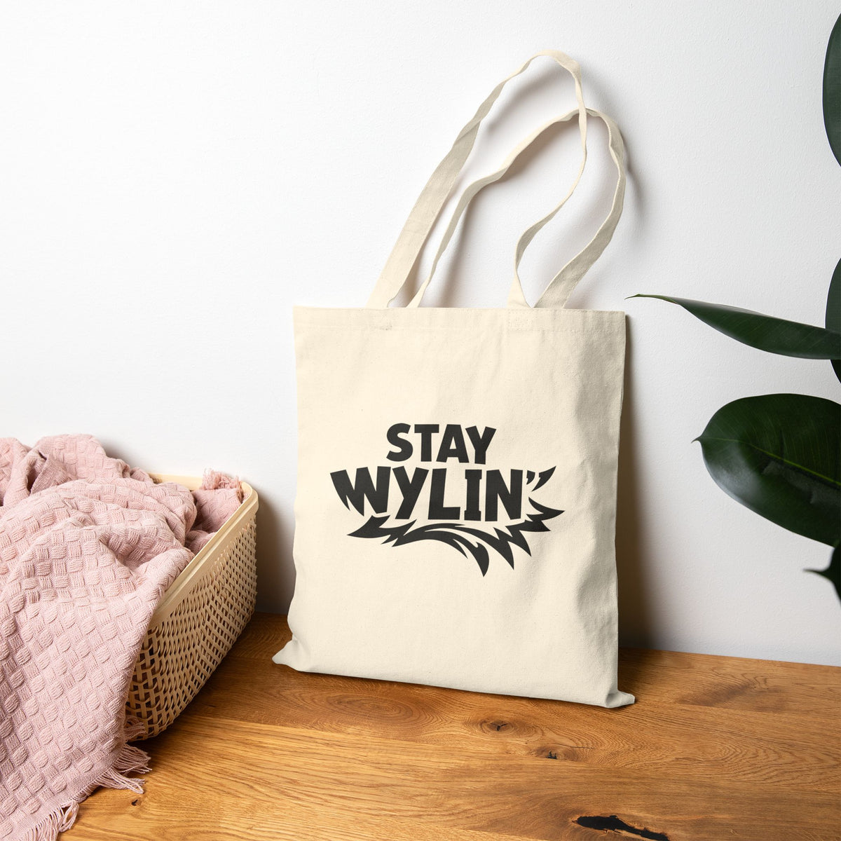 Stay Wylin' Cotton Canvas Tote Bag